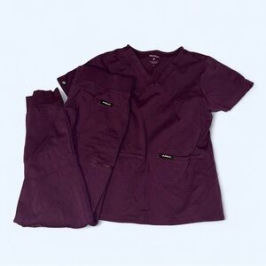 Burgundy Jaanuu Scrub Set